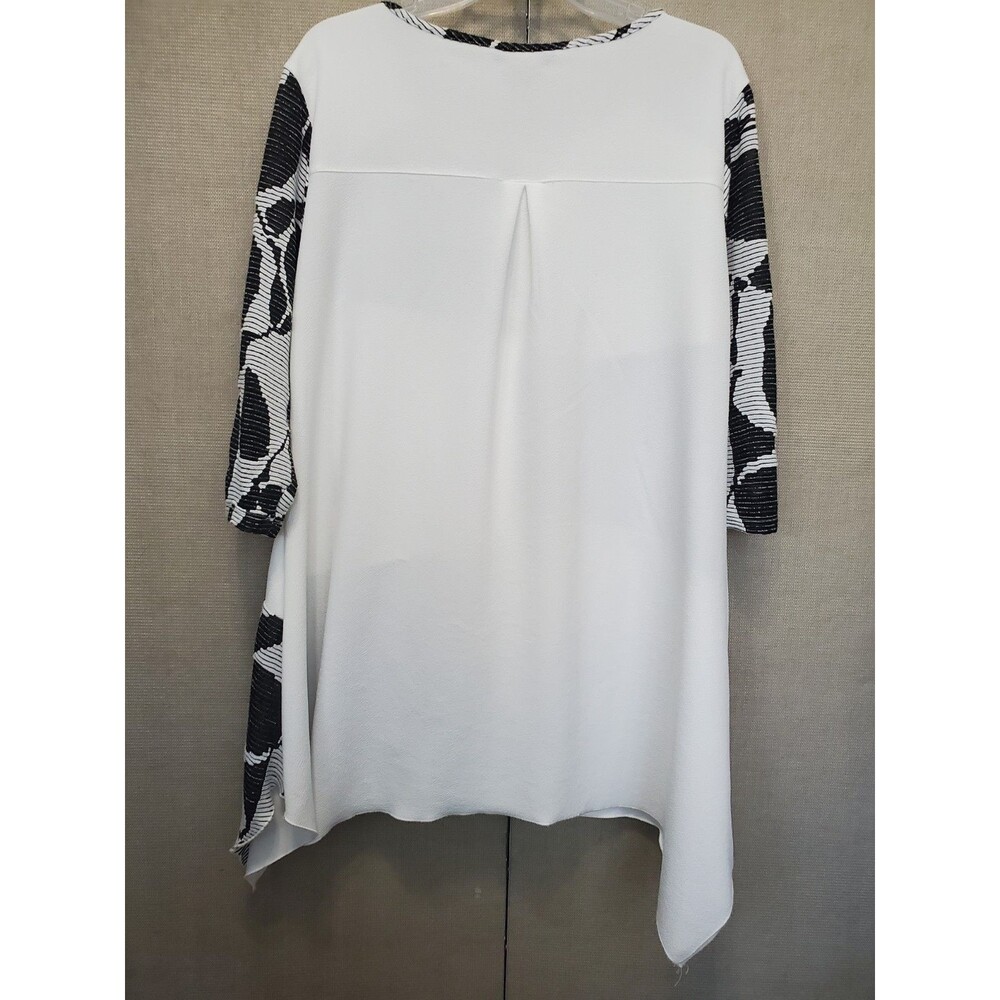 Ali Miles White Textured Patchwork Asymmetric Hem… - image 6